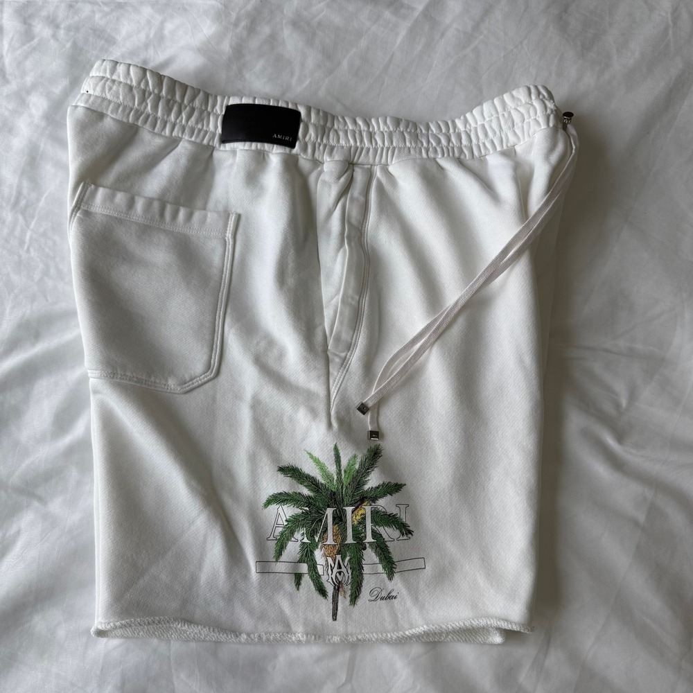 Amiri Dubai Exclusive Palm Tree Embroidered Sweatshorts - White